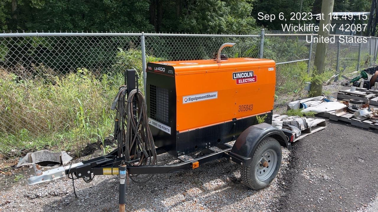 2023 Lincoln Electric LE400 Kubota V1505, Trlr, Cable Rack, Light Kit, ES Decals, T3