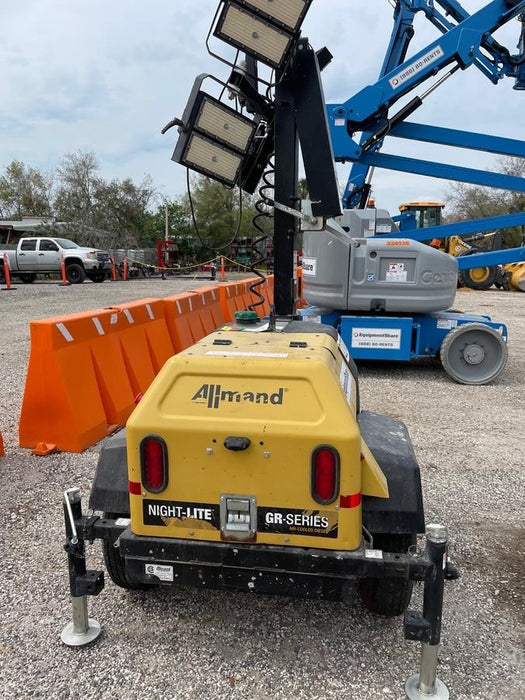 2022 Allmand NLV3GR (4) LED Light Fixture 350W, 23' Vertical Mast, 3kW Prime, Towable, Deep Sea L401, Leveling Jacks, Yanmar T4F 5.8hp