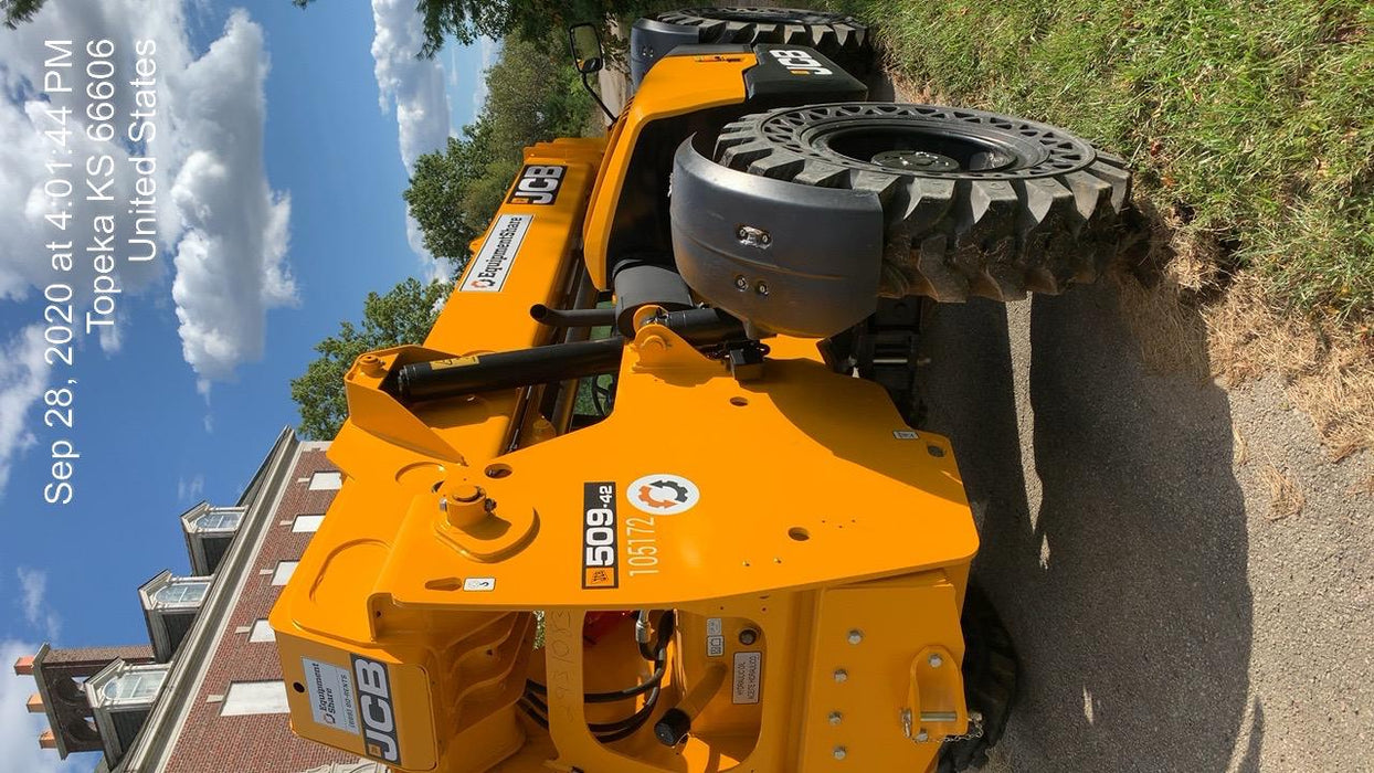2020 JCB 509-42 Canopy, Solid Tires, Work Lights, Beacon, Aux Hydraulics, Back up Alarm, Lifting Eye, ES Decals
