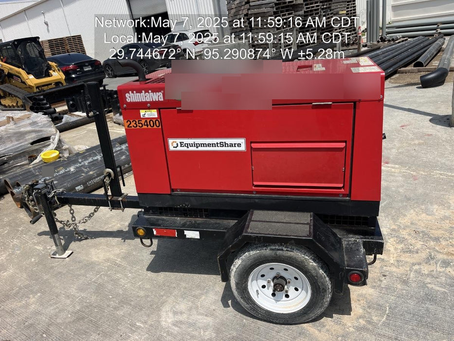 2022 Shindaiwa DGW400MDL Kubota D902 Engine, 23 HP, Dual Op Welder, Wire, Arc, Droop Stick, Tig, and CC Stick Functionality, Simulphase, 3 Phase and 1 Phase Gen Output, Single Axle NB Trlr, Slr Trckl Chrg 12V 12W, Fire Ext