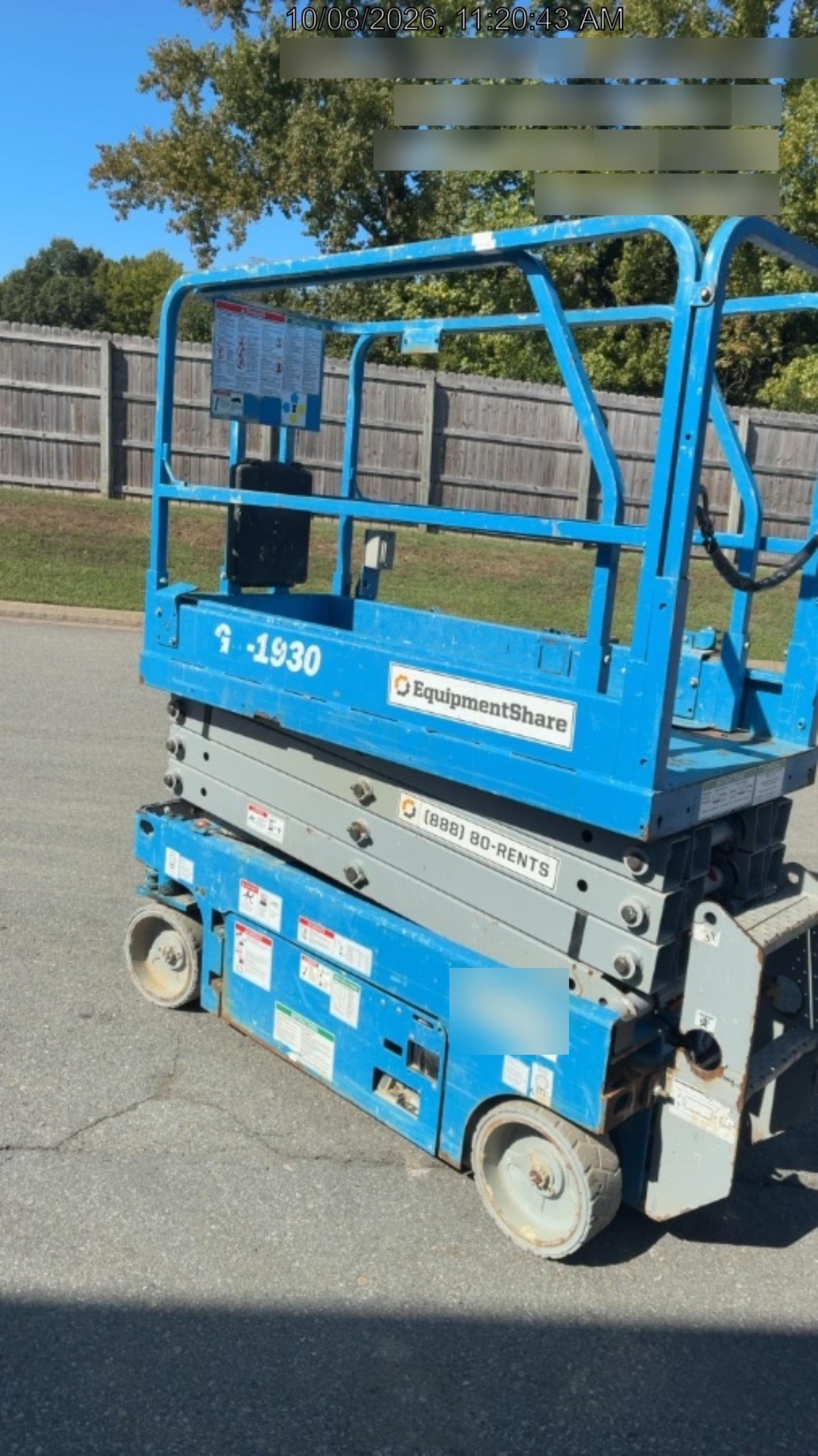 2019 Genie GS-1930 Fixed Rails with Chain Entry