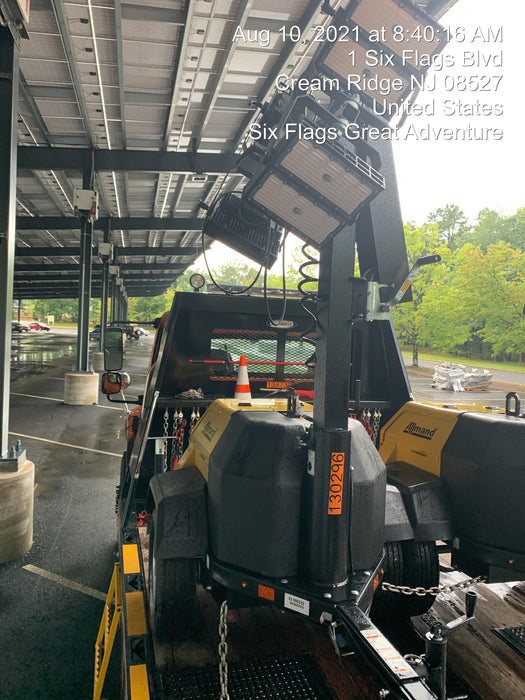 2021 Allmand NLV3GR (4) LED Light Fixture 350W, 23' Vertical Mast, 3kW Prime, Towable, Deep Sea L401, Leveling Jacks, Yanmar T4F 5.8hp