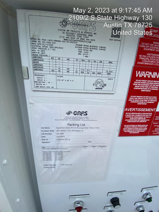 2023 CAPS PAHV-140TC-0NN0NN-5E5-P2-VG2CEUP