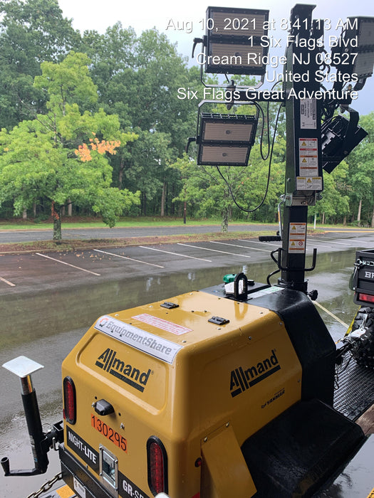 2021 Allmand NLV3GR (4) LED Light Fixture 350W, 23' Vertical Mast, 3kW Prime, Towable, Deep Sea L401, Leveling Jacks, Yanmar T4F 5.8hp