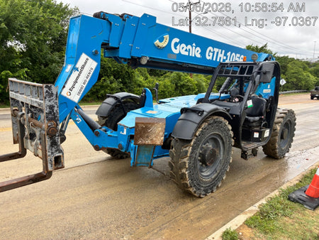 2018 Genie GTH-1056 Genie GTH-1056 w/ROPS, Work Lights, Solid Tires, RH Cab Mesh, Beacon, 60" Carriage and Forks