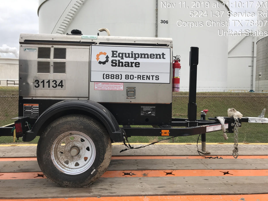 2019 Lincoln Electric Vantage 322 Welder Ready-Pak 3, Two wheel trailer, Fender and Light kit, Cable Rack