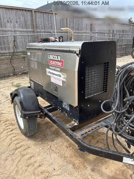 2019 Lincoln Electric Vantage 322 Ready-Pak 3, Two Wheel Trailer, Fender and Light Kit, Cable Rack