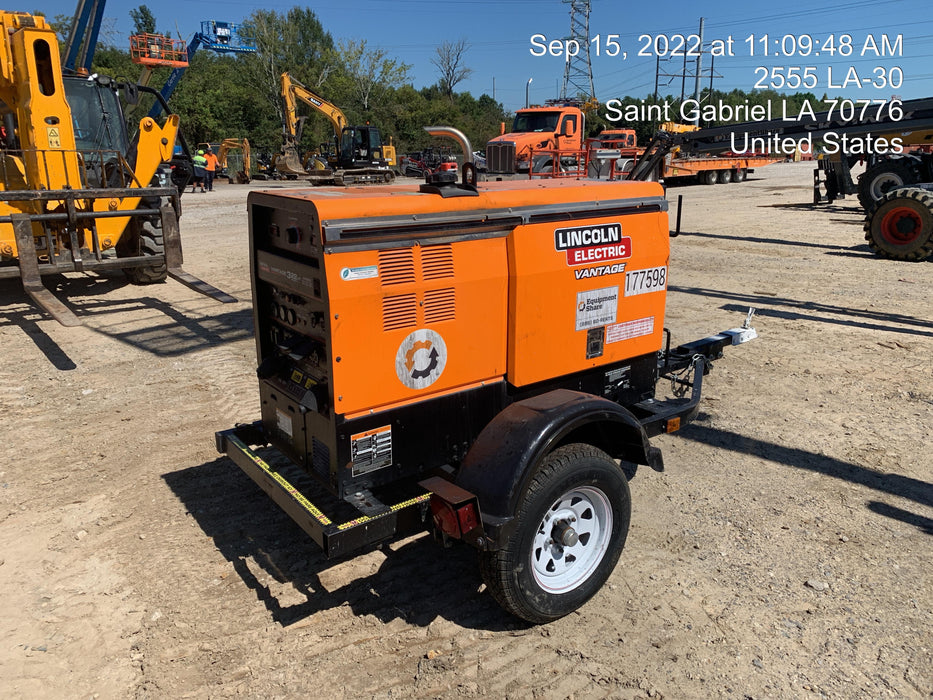 2021 Lincoln Electric Vantage 322 Vantage 322 Ready Pak 3 w/ Decals, ORANGE (includes trailer, cable rack, fender light kit) NO Telematics