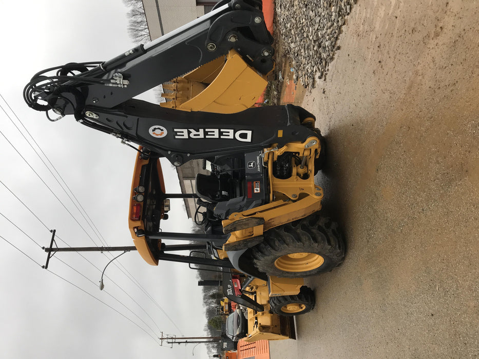 2019 John Deere 310LEP - Extendable Stick 4WD, Canopy, Extendable dipper, ISO Controls, 2 way Auxiliary Hydraulics, 4 in 1 Loader bucket w/ hook, Beacon w/ Buckets: 12”, 18”, and 24