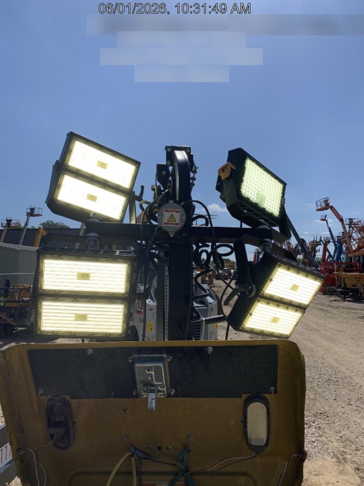 2022 Allmand NLV3GR (4) LED Light Fixture 350W, 23' Vertical Mast, 3kW Prime, Towable, Deep Sea L401, Leveling Jacks, Yanmar T4F 5.8hp