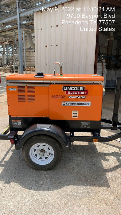 2021 Lincoln Electric Vantage 322 Vantage 322 Ready Pak 3 w/ Decals, ORANGE (includes trailer, cable rack, fender light kit) NO Telematics