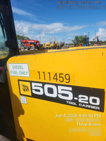 2020 JCB 505-20TC Canopy, Solid Tires, Work Lights, Beacon, Aux Hydraulics, Back up Alarm, ES Decals