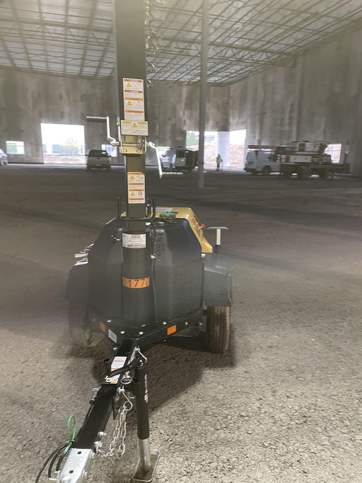 2022 Allmand NLV3GR (4) LED Light Fixture 350W, 23' Vertical Mast, 3kW Prime, Towable, Deep Sea L401, Leveling Jacks, Yanmar T4F 5.8hp