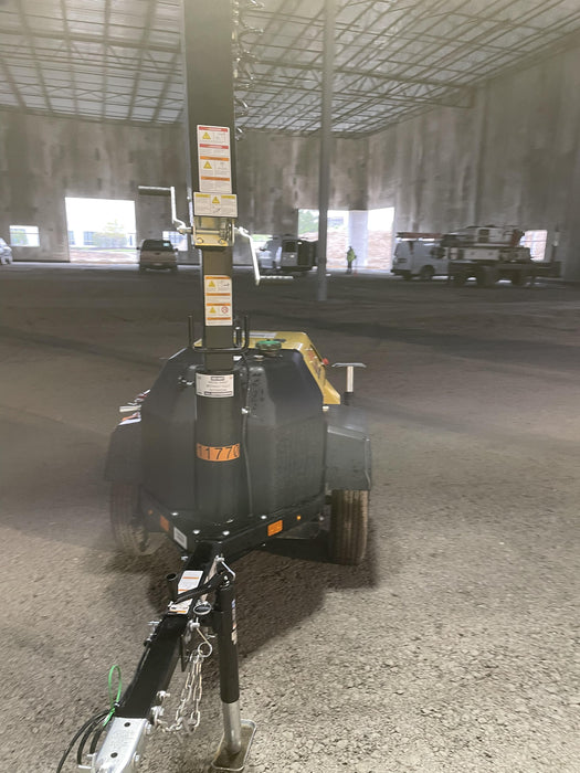 2022 Allmand NLV3GR (4) LED Light Fixture 350W, 23' Vertical Mast, 3kW Prime, Towable, Deep Sea L401, Leveling Jacks, Yanmar T4F 5.8hp