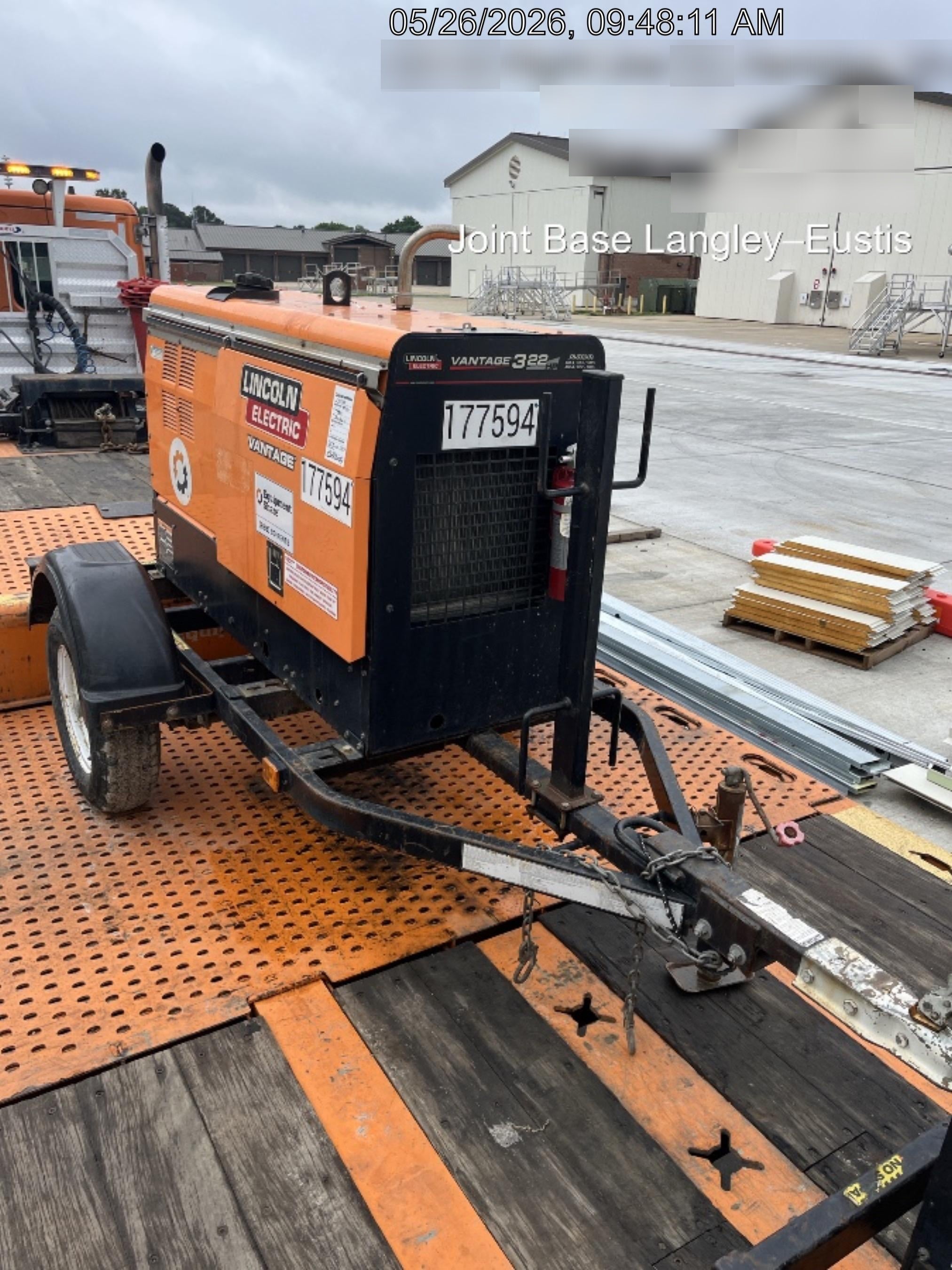 2021 Lincoln Electric Vantage 322 Vantage 322 Ready Pak 3 w/ Decals, ORANGE (includes trailer, cable rack, fender light kit) NO Telematics