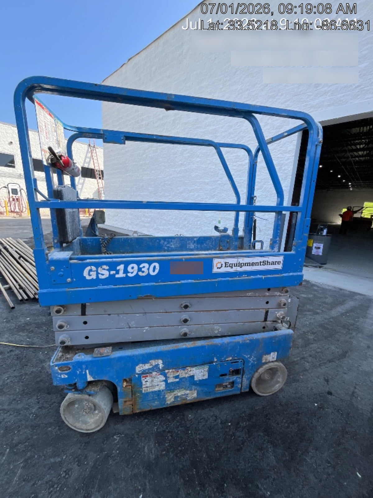 2019 Genie GS-1930 Fixed Rails with Chain Entry