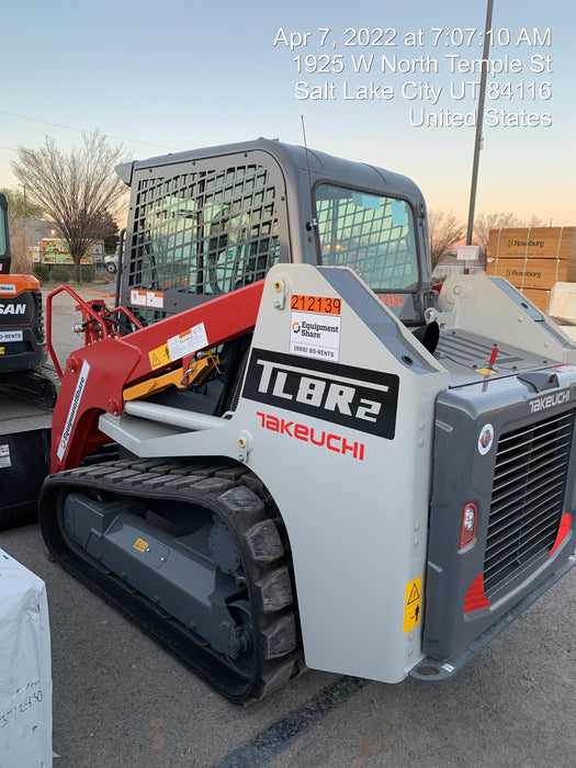 2022 Takeuchi TL8R2-CR 74hp Kubota Diesel, Cab/Heat/Air, Rubber Tracks, Hydraulic QC