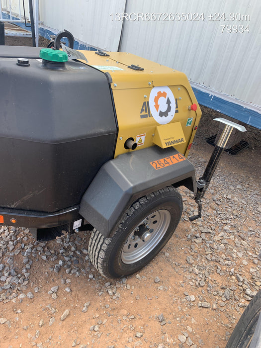 2022 Allmand NLV3GR (4) LED Light Fixture 350W, 23' Vertical Mast, 3kW Prime, Towable, ES Decals, T3