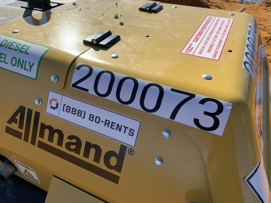 2022 Allmand NLV3GR (4) LED Light Fixture 350W, 23' Vertical Mast, 3kW Prime, Towable, Deep Sea L401, Leveling Jacks, Yanmar T4F 5.8hp