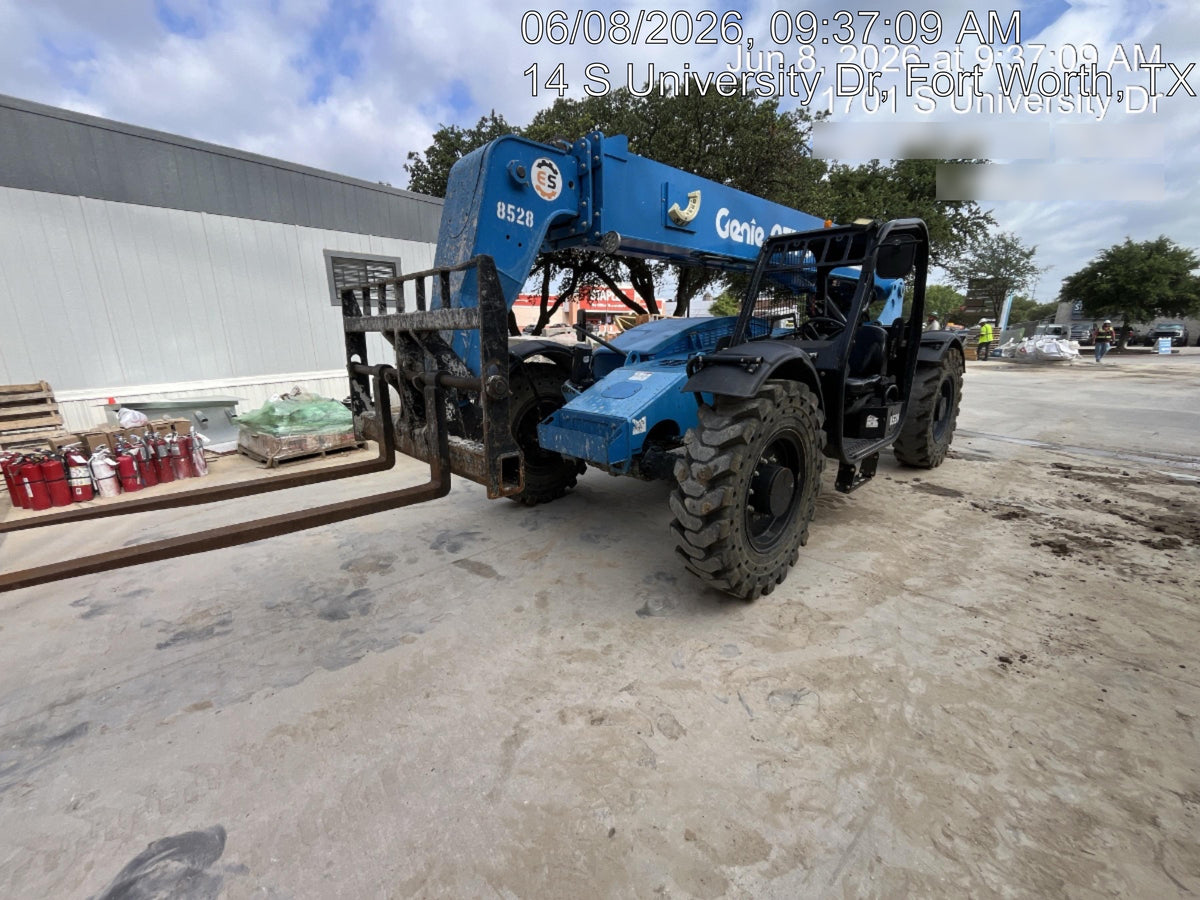 2018 Genie GTH-844 Genie GTH-844D w/Open ROPS, Solid Tires, Work Light/Beacon, 60" Carriage and Forks
