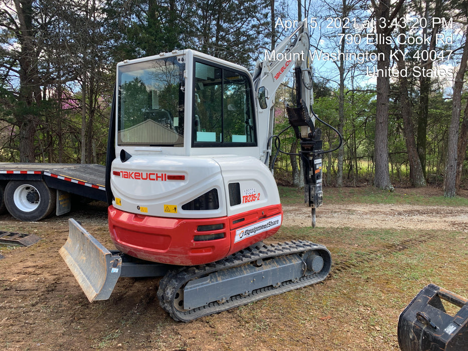 2020 Takeuchi TB235-2CR Cab/Heat/Air, Rubber Tracks, Manual TAG QC
