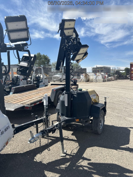 2021 Allmand NLV3GR (4) LED Light Fixture 350W, 23' Vertical Mast, 3kW Prime, Towable, Deep Sea L401, Leveling Jacks, Yanmar T4F 5.8hp
