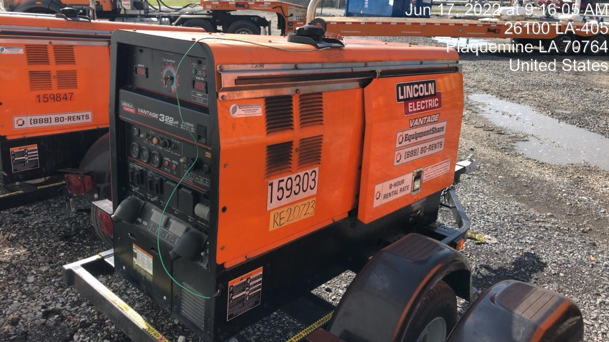 2021 Lincoln Electric Vantage 322 Vantage 322 Ready Pak 3 w/ Decals, ORANGE (includes trailer, cable rack, fender light kit) NO Telematics