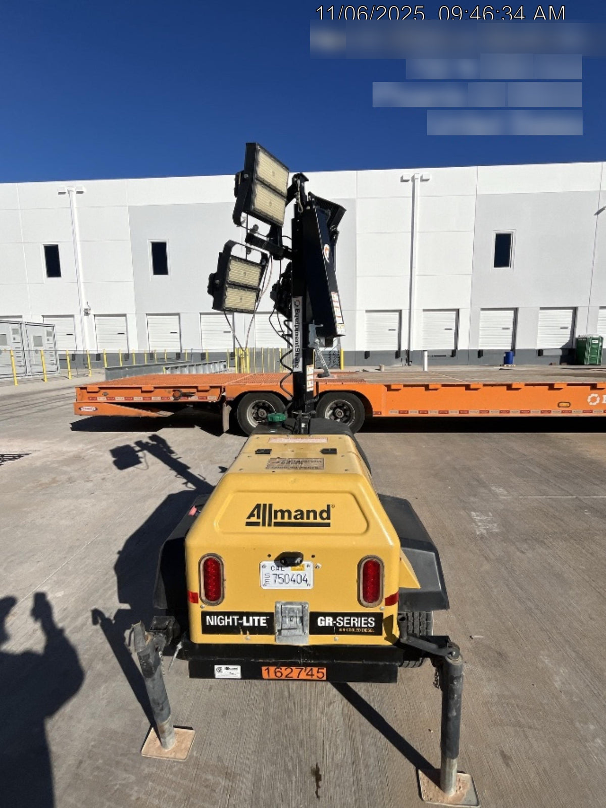 2021 Allmand NLV3GR (4) LED Light Fixture 350W, 23' Vertical Mast, 3kW Prime, Towable, Deep Sea L401, Leveling Jacks, Yanmar T4F 5.8hp