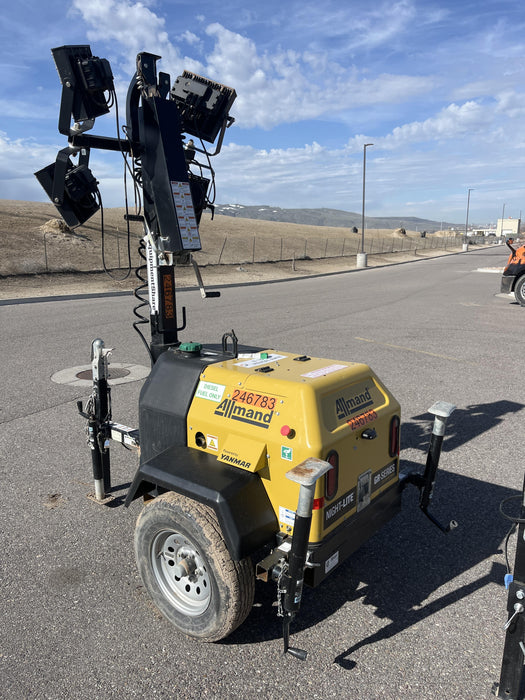 2022 Allmand NLV3GR (4) LED Light Fixture 350W, 23' Vertical Mast, 3kW Prime, Towable, ES Decals, T3