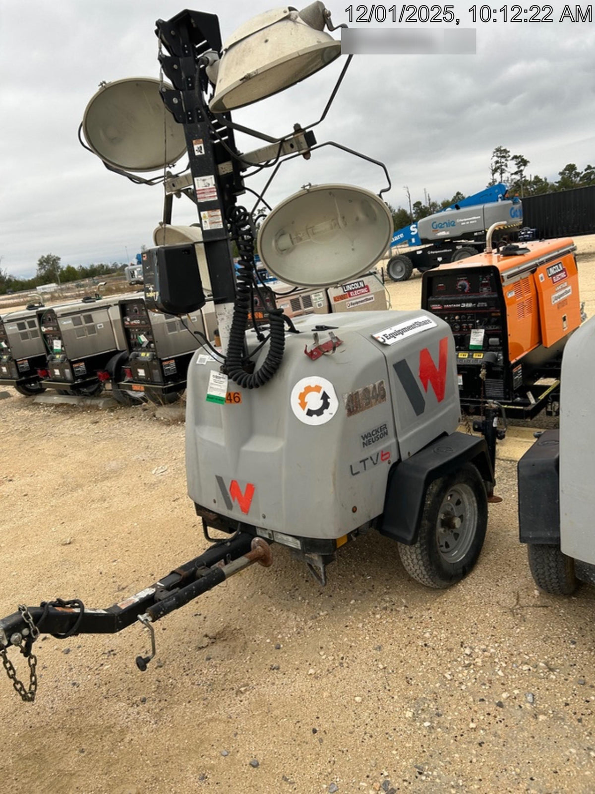 2019 Wacker Neuson LTV6K-MH Power mast, 1100W MH, Fuel Sensors, Wiring Harness