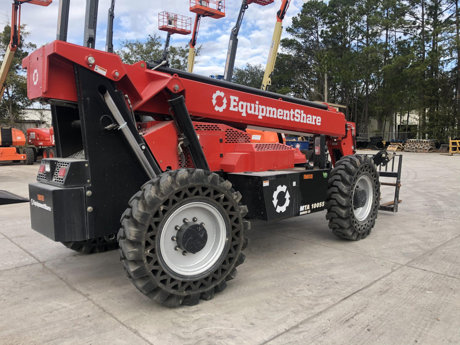 2020 Manitou MTA10055 Canopy, 120 HP, Solid Tires, Work Lights, Lift Hook, Auxiliary Hydraulics w/66" Carriage and 60" Forks