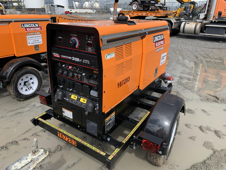 2021 Lincoln Electric Vantage 322 Vantage 322 Ready Pak 3 w/ Decals, ORANGE (includes trailer, cable rack, fender light kit) NO Telematics