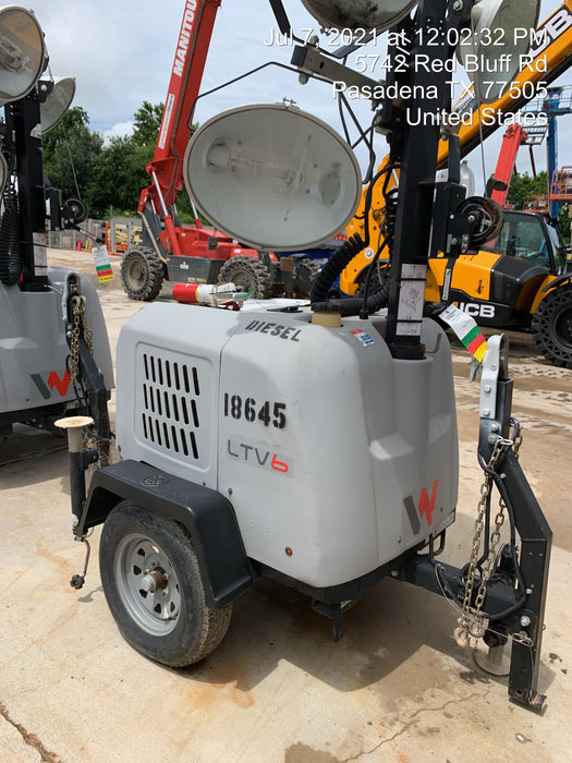 2018 Wacker Neuson LTV6L-MH Wacker Neuson LTV6L Mobile Light Tower w/Fuel Level Sensor Installed