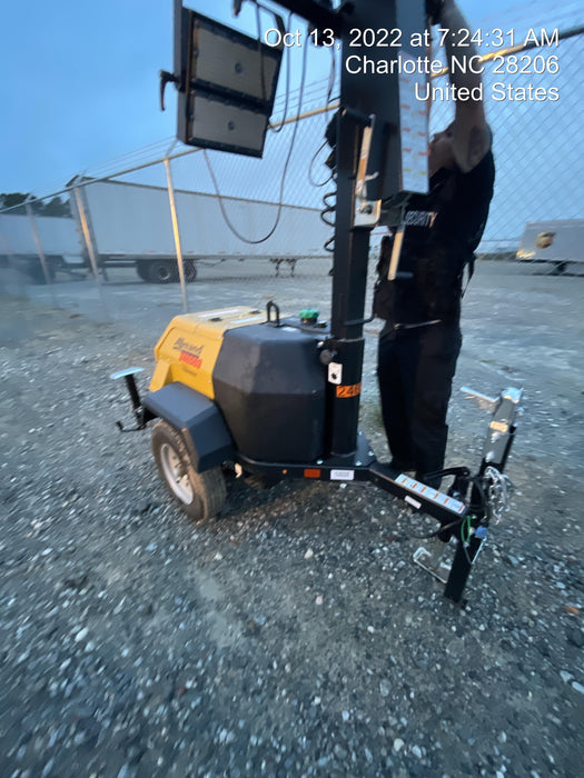 2022 Allmand NLV3GR (4) LED Light Fixture 350W, 23' Vertical Mast, 3kW Prime, Towable