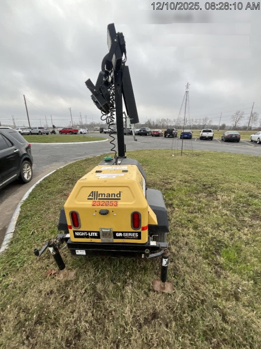 2022 Allmand NLV3GR (4) LED Light Fixture 350W, 23' Vertical Mast, 3kW Prime, Towable, Deep Sea L401, Leveling Jacks, Yanmar T4F 5.8hp