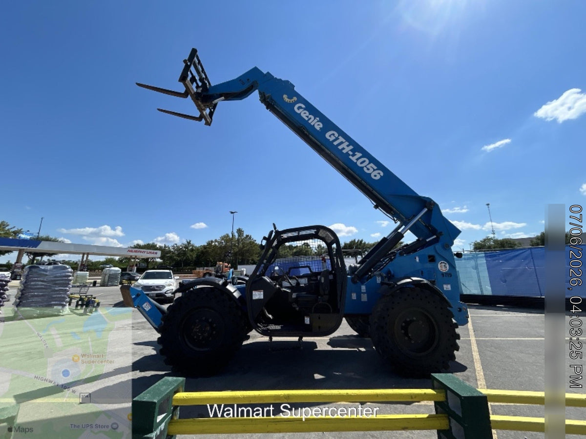 2018 Genie GTH-1056 Genie GTH-1056 w/Open ROPS, Solid Tires, Work Light/Beacon, 60" Carriage and Forks