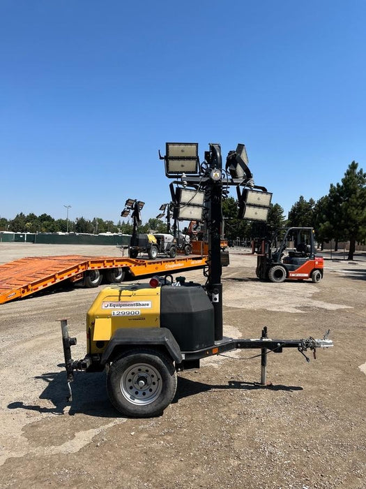 2021 Allmand NLV3GR (4) LED Light Fixture 350W, 23' Vertical Mast, 3kW Prime, Towable, Deep Sea L401, Leveling Jacks, Yanmar T4F 5.8hp