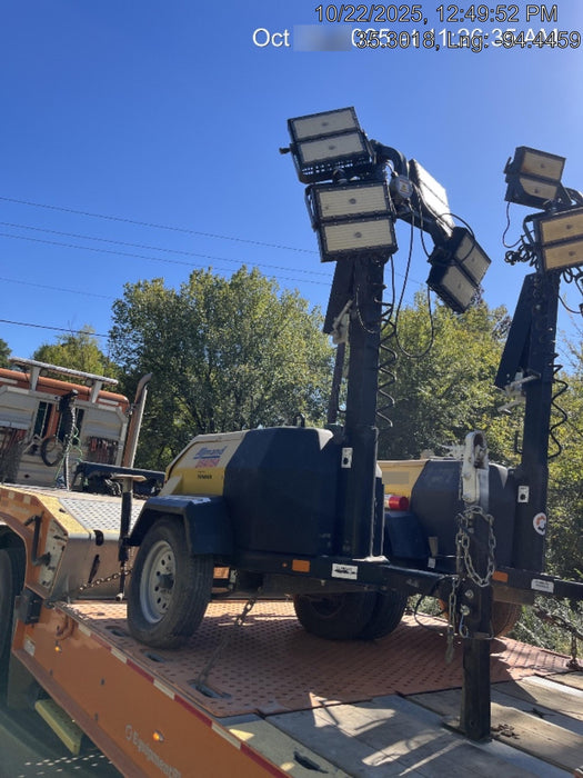 2022 Allmand NLV3GR (4) LED Light Fixture 350W, 23' Vertical Mast, 3kW Prime, Towable, ES Decals, T3