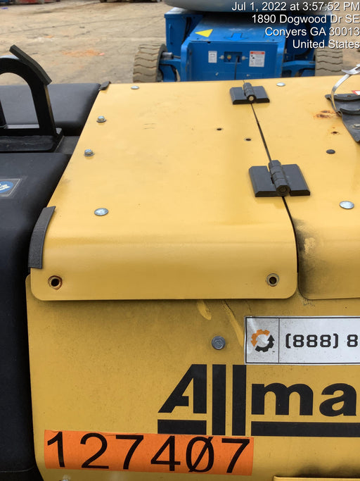 2021 Allmand NLV3GR (4) LED Light Fixture 350W, 23' Vertical Mast, 3kW Prime, Towable, Deep Sea L401, Leveling Jacks, Yanmar T4F 5.8hp