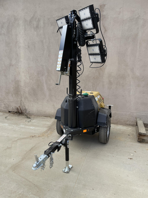 2022 Allmand NLV3GR (4) LED Light Fixture 350W, 23' Vertical Mast, 3kW Prime, Towable, ES Decals, T3