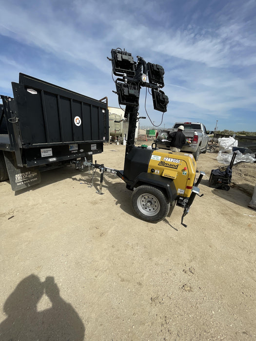 2022 Allmand NLV3GR (4) LED Light Fixture 350W, 23' Vertical Mast, 3kW Prime, Towable, ES Decals, T3