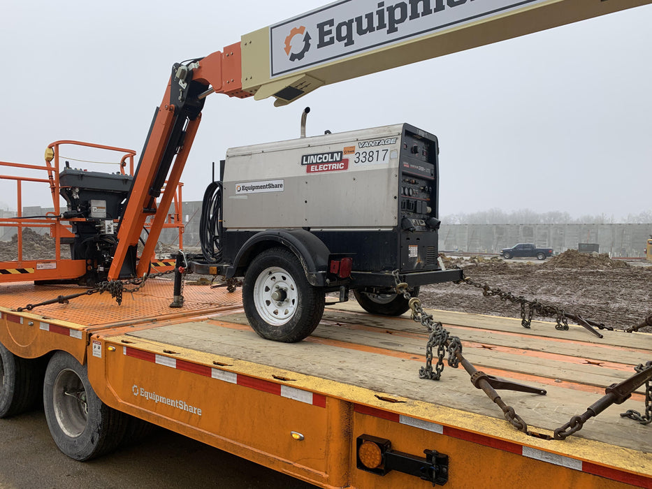 2019 Lincoln Electric Vantage 322 Welder Ready-Pak 3, Two wheel trailer, Fender and Light kit, Cable Rack