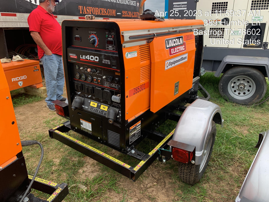 2022 Lincoln Electric LE400 Kubota V1505, Trlr, Cable Rack, Light Kit, ES Decals, T3