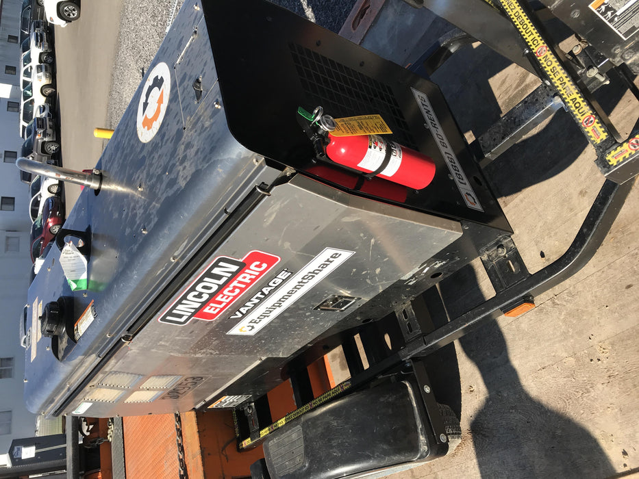 2019 Lincoln Electric Vantage 322 Welder Ready-Pak 3, Two wheel trailer, Fender and Light kit, Cable Rack