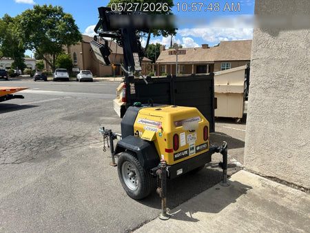 2021 Allmand NLV3GR (4) LED Light Fixture 350W, 23' Vertical Mast, 3kW Prime, Towable, Deep Sea L401, Leveling Jacks, Yanmar T4F 5.8hp