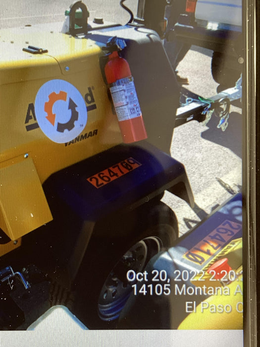 2022 Allmand NLV3GR (4) LED Light Fixture 350W, 23' Vertical Mast, 3kW Prime, Towable, ES Decals, T3