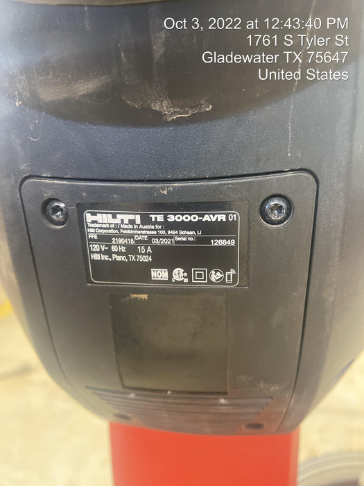 2021 HILTI TE 3000-AVR