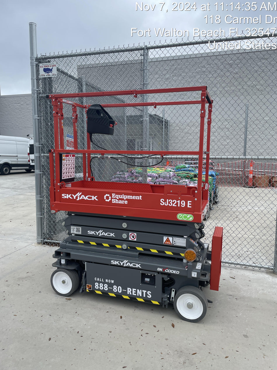 2024 Skyjack SJ3219 Electric Drive, Sld NM Tires, DBcns, RFRails, Power to Platform, T3 + Access Control