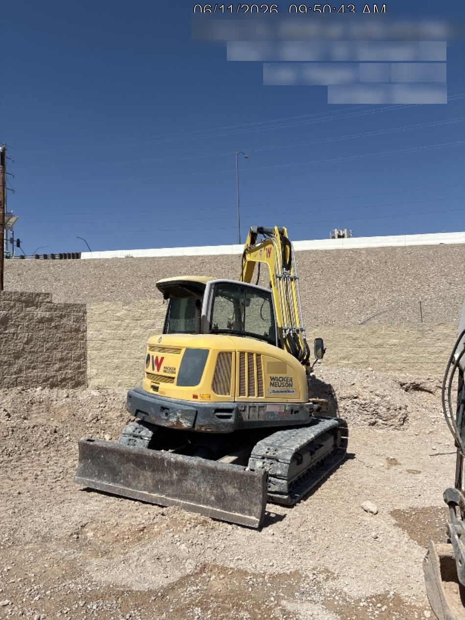 Wacker Neuson ET90 Enclosed Cab, Hybrid Tracks, Long Dipperstick, Bucket