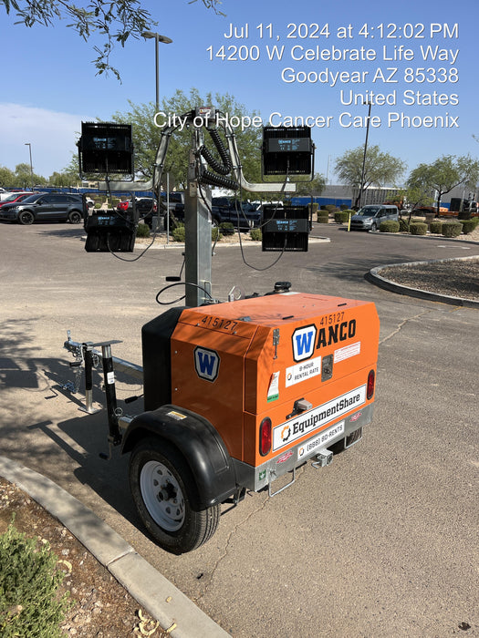 2024 Wanco WLTT-4MM4K Diesel, Deep Sea Controller, Shore Power Plug, Auto Start, (4) 350W LED Floodlights, 4kW Generator, 60 Gal Fuel Tank, 2" Ball, T3